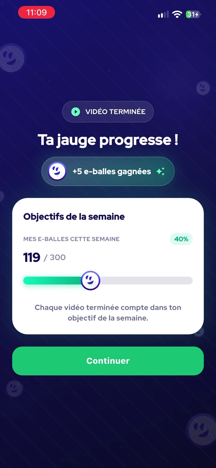 Les e-balles gagnées à la fin d’une activité InsideGolf.